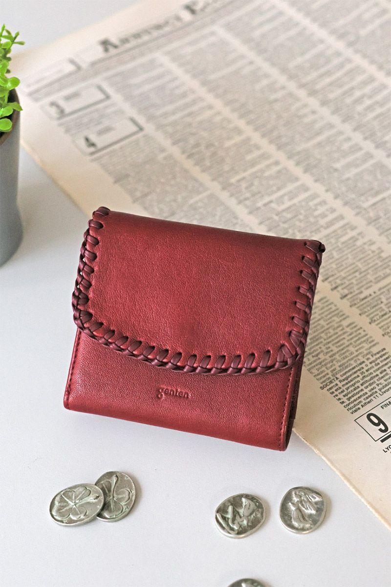 genten ゲンテン Wool sheep soft ウールシープソフト 小銭入れ付き二つ折り財布 44871