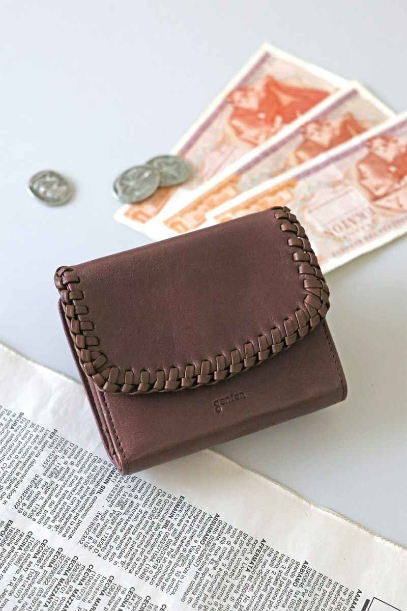 genten ゲンテン Wool sheep soft ウールシープソフト 小銭入れ付き二つ折り財布 44871