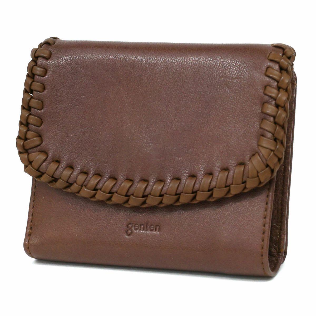 genten ゲンテン Wool sheep soft ウールシープソフト 小銭入れ付き二つ折り財布 44871