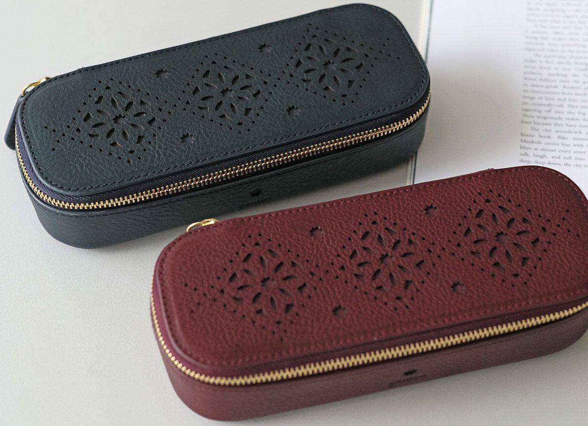 genten ゲンテン Argyle Cutwork アーガイルカットワーク メガネケース 44816