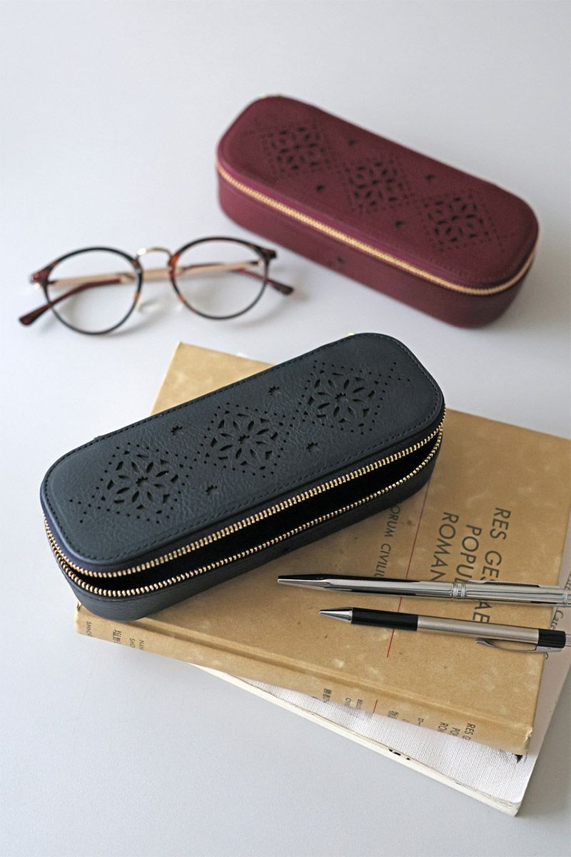 genten ゲンテン Argyle Cutwork アーガイルカットワーク メガネケース 44816
