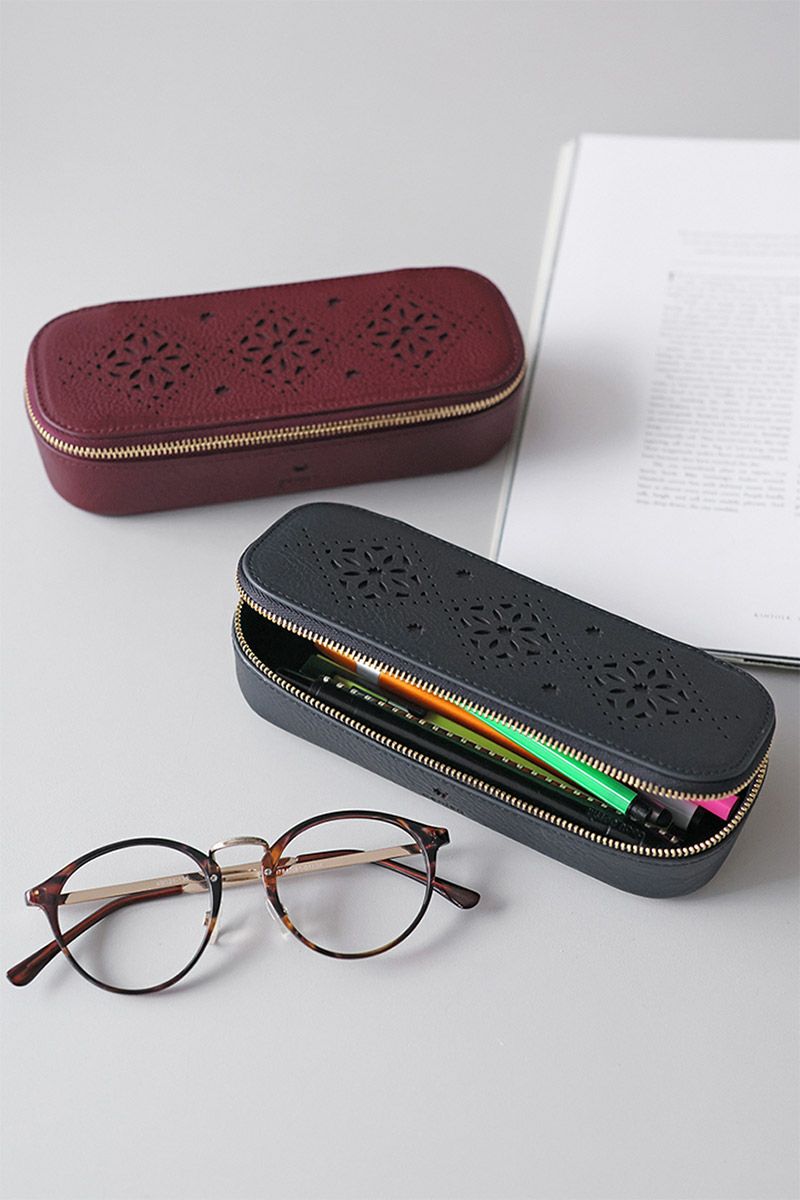 genten ゲンテン Argyle Cutwork アーガイルカットワーク メガネケース 44816