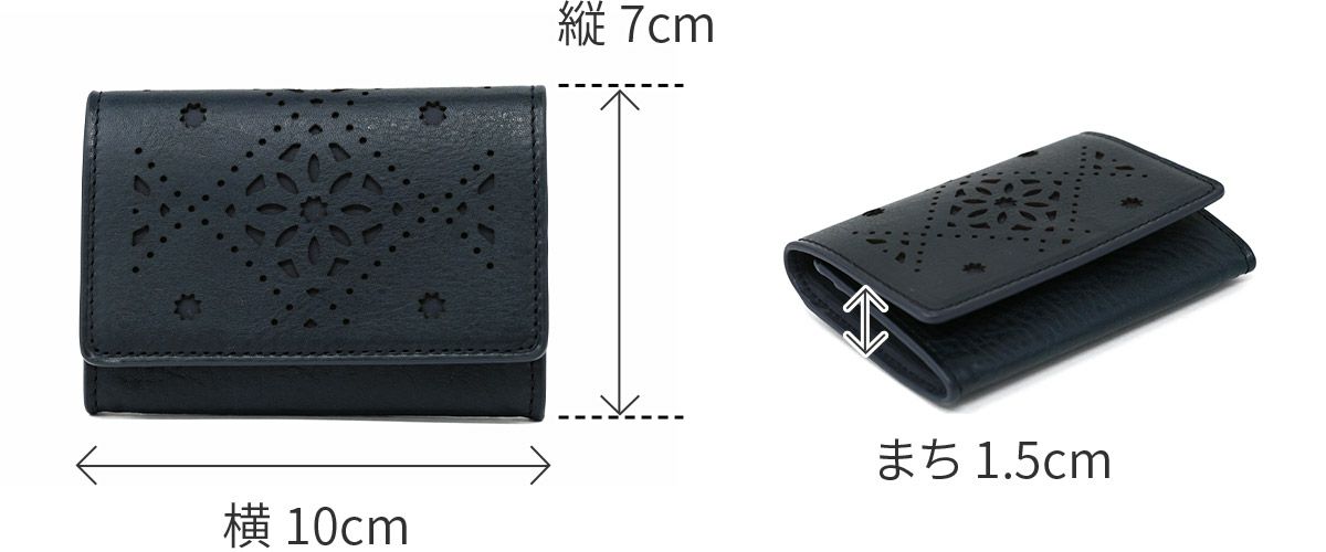 genten ゲンテン Argyle Cutwork アーガイルカットワーク 小銭・カード入れ 44817