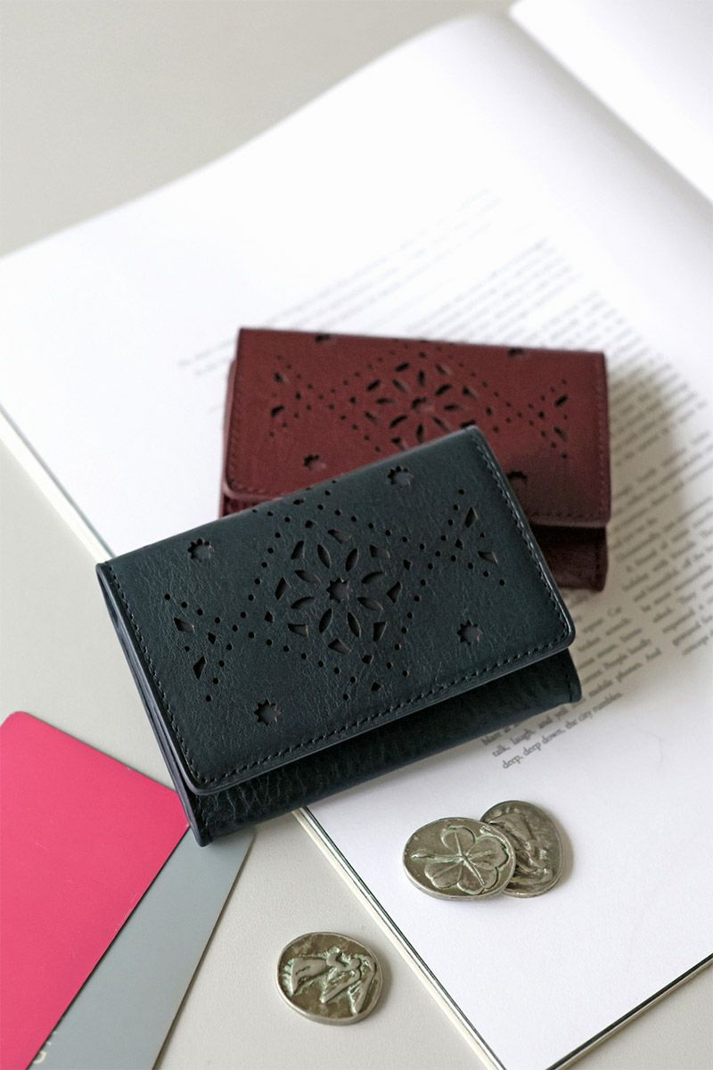 genten ゲンテン Argyle Cutwork アーガイルカットワーク 小銭・カード入れ 44817