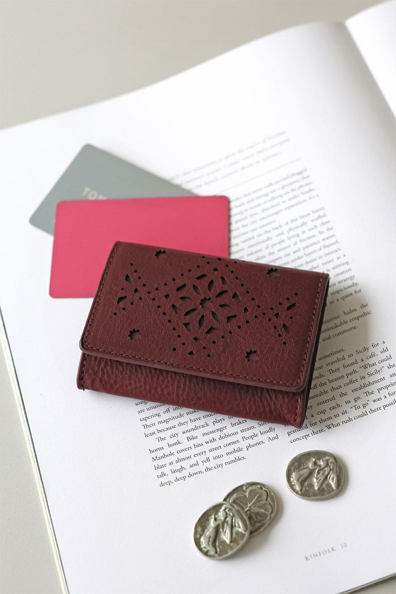 genten ゲンテン Argyle Cutwork アーガイルカットワーク 小銭・カード入れ 44817