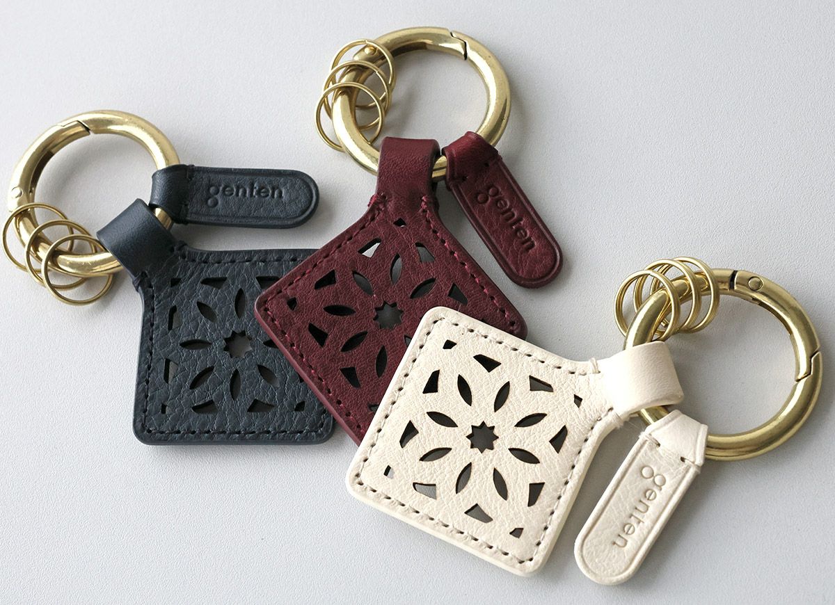 genten ゲンテン Argyle Cutwork アーガイルカットワーク キーリング 44818