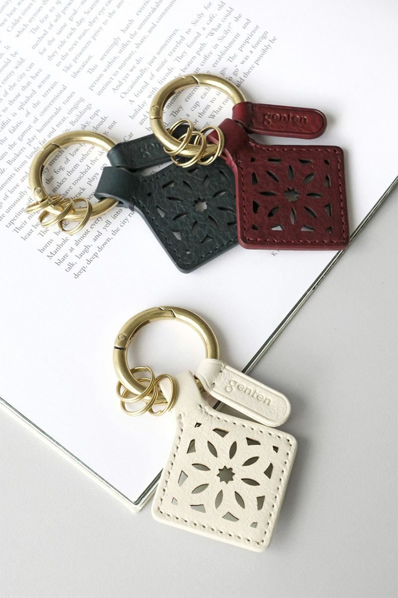 genten ゲンテン Argyle Cutwork アーガイルカットワーク キーリング 44818