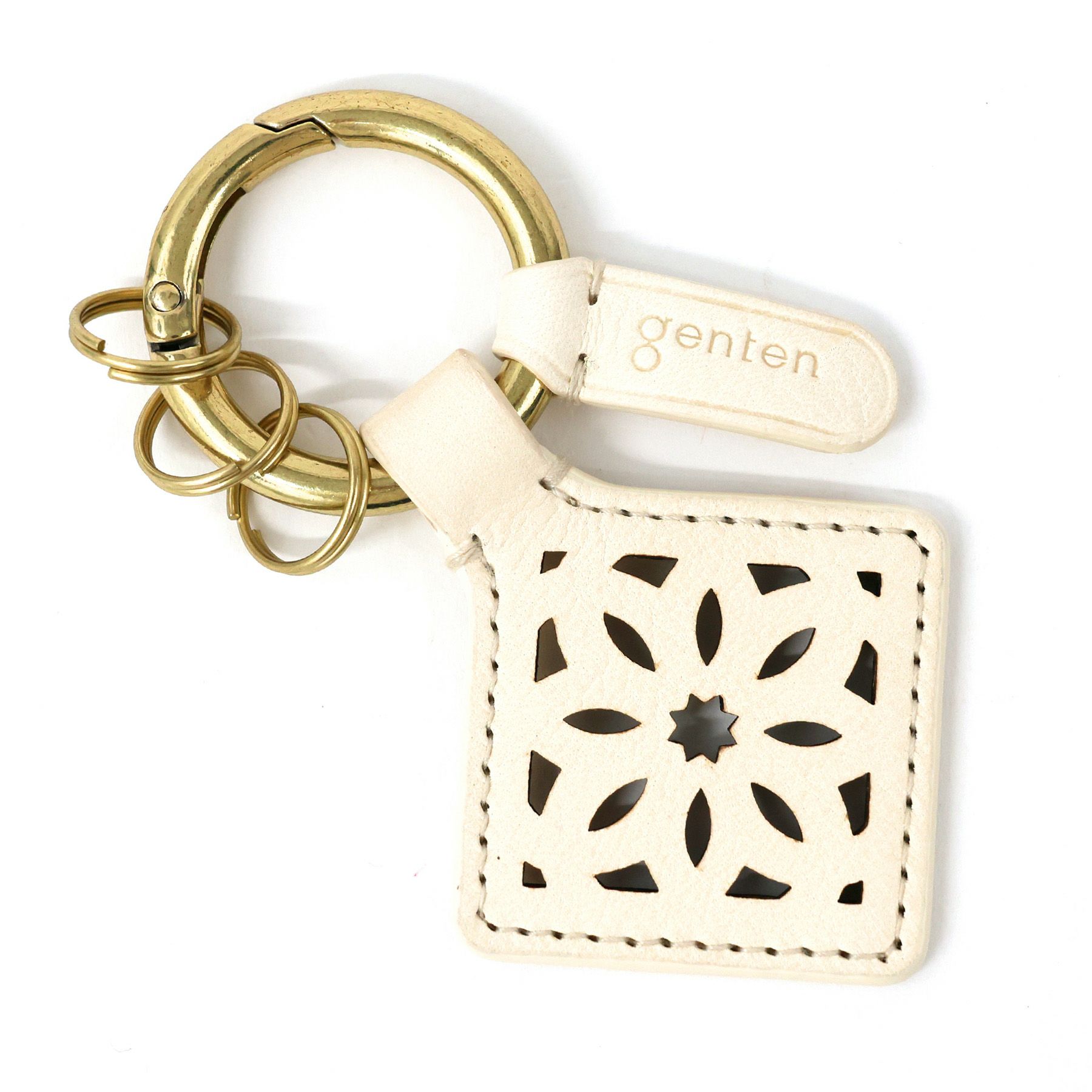 genten ゲンテン Argyle Cutwork アーガイルカットワーク キーリング 44818