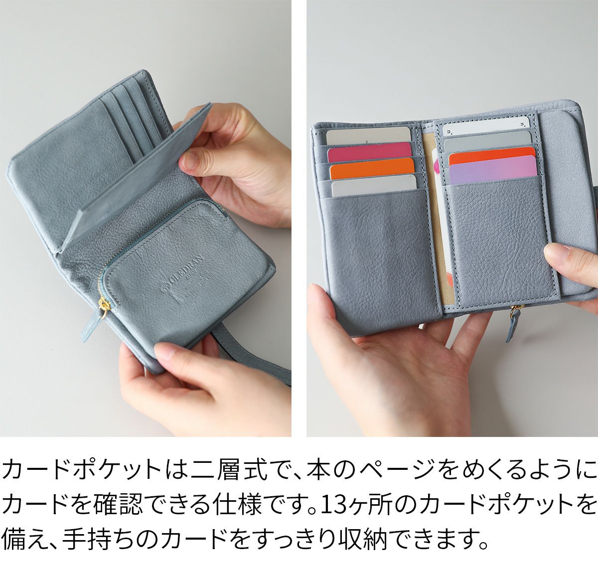 CLEDRAN クレドラン NOUVE ノーヴェ 小銭入れ付き二つ折り財布 CR-CL3955