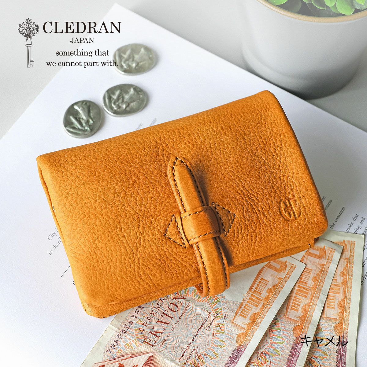 CLEDRAN クレドラン NOUVE ノーヴェ 小銭入れ付き二つ折り財布 CR-CL3955
