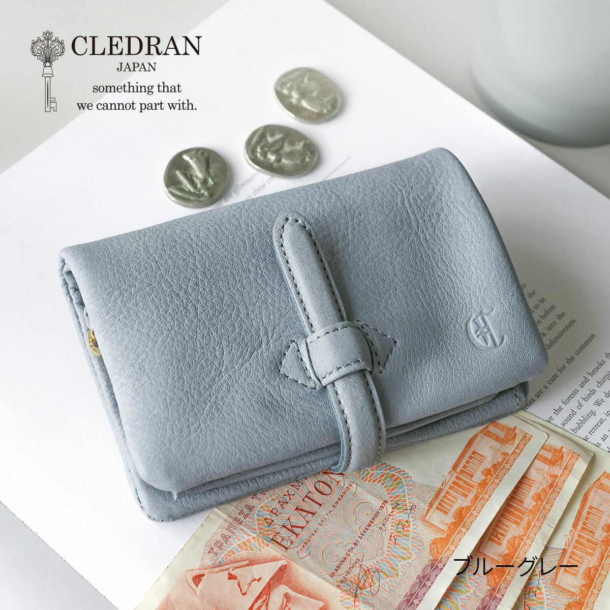 CLEDRAN クレドラン NOUVE ノーヴェ 小銭入れ付き二つ折り財布 CR-CL3955