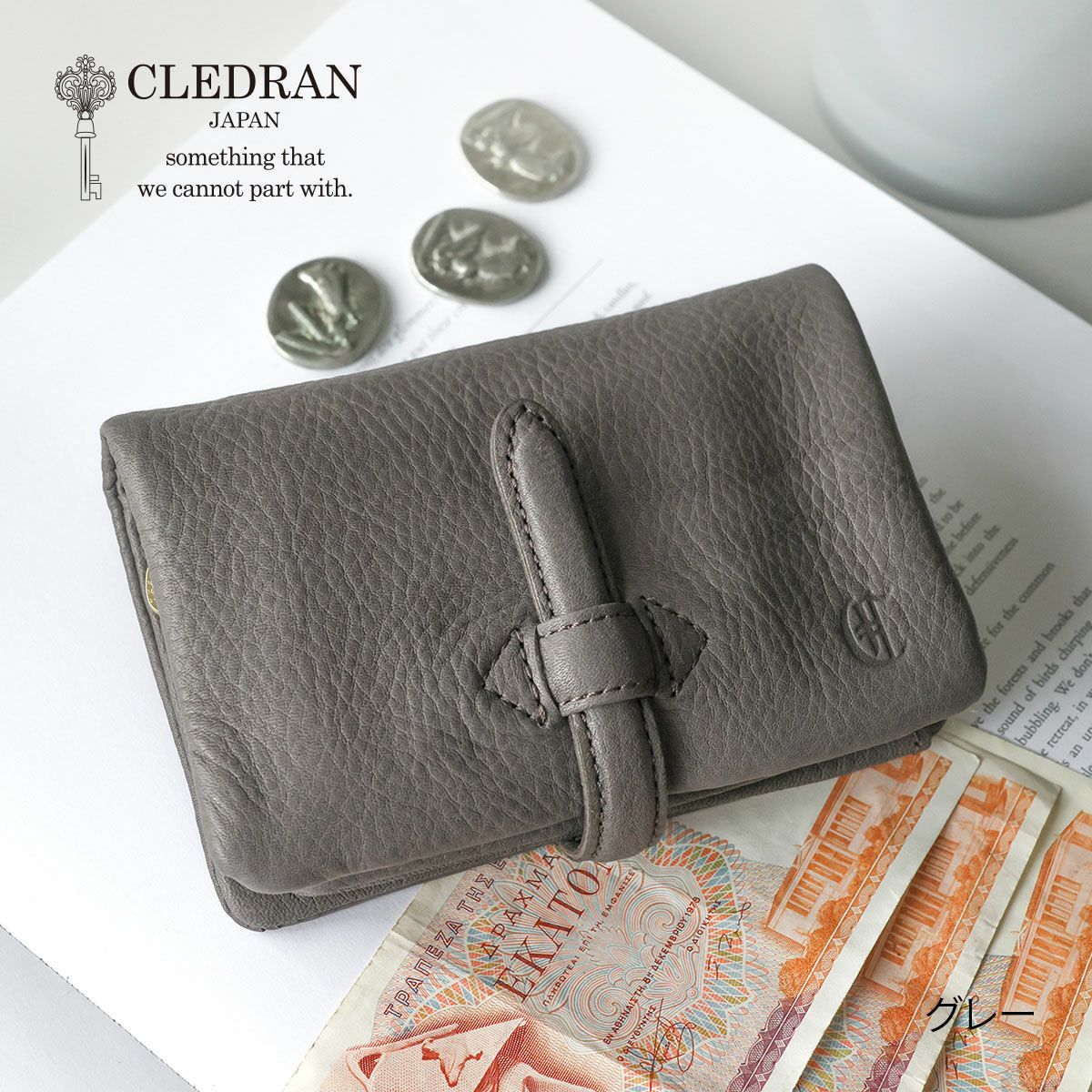CLEDRAN クレドラン NOUVE ノーヴェ 小銭入れ付き二つ折り財布 CR-CL3955