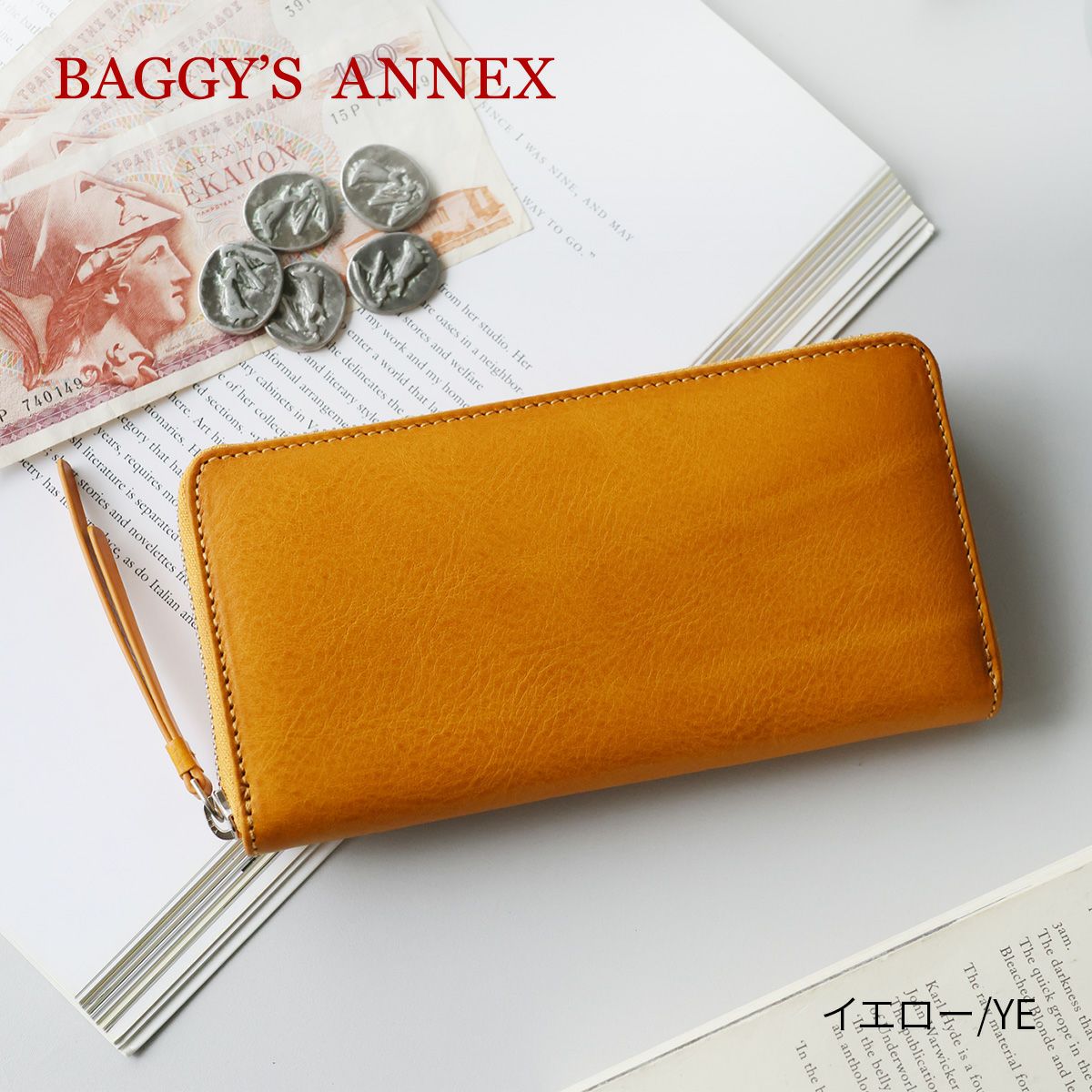 BAGGY'S ANNEX バギーズアネックス NATURAL BOX ナチュラルボックス 小銭入れ付き長財布（ラウンドファスナー式 ） LZKM-3600
