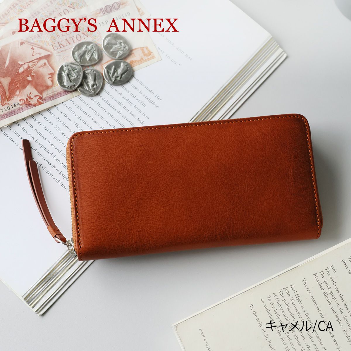 BAGGY'S ANNEX バギーズアネックス NATURAL BOX ナチュラルボックス 小銭入れ付き長財布（ラウンドファスナー式 ） LZKM-3600