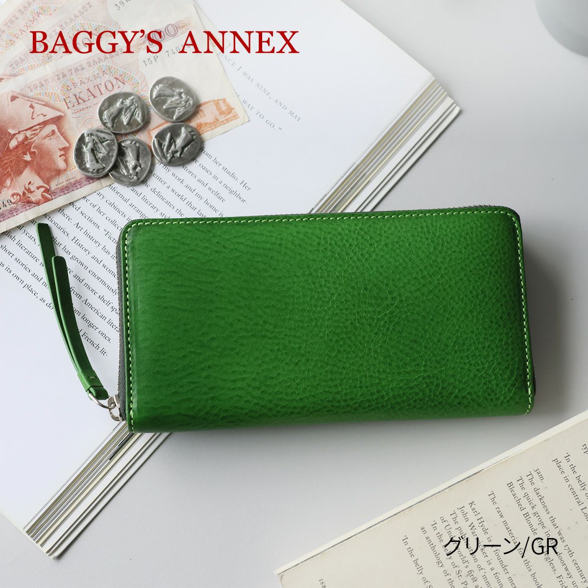BAGGY'S ANNEX バギーズアネックス NATURAL BOX ナチュラルボックス 小銭入れ付き長財布（ラウンドファスナー式 ） LZKM-3600