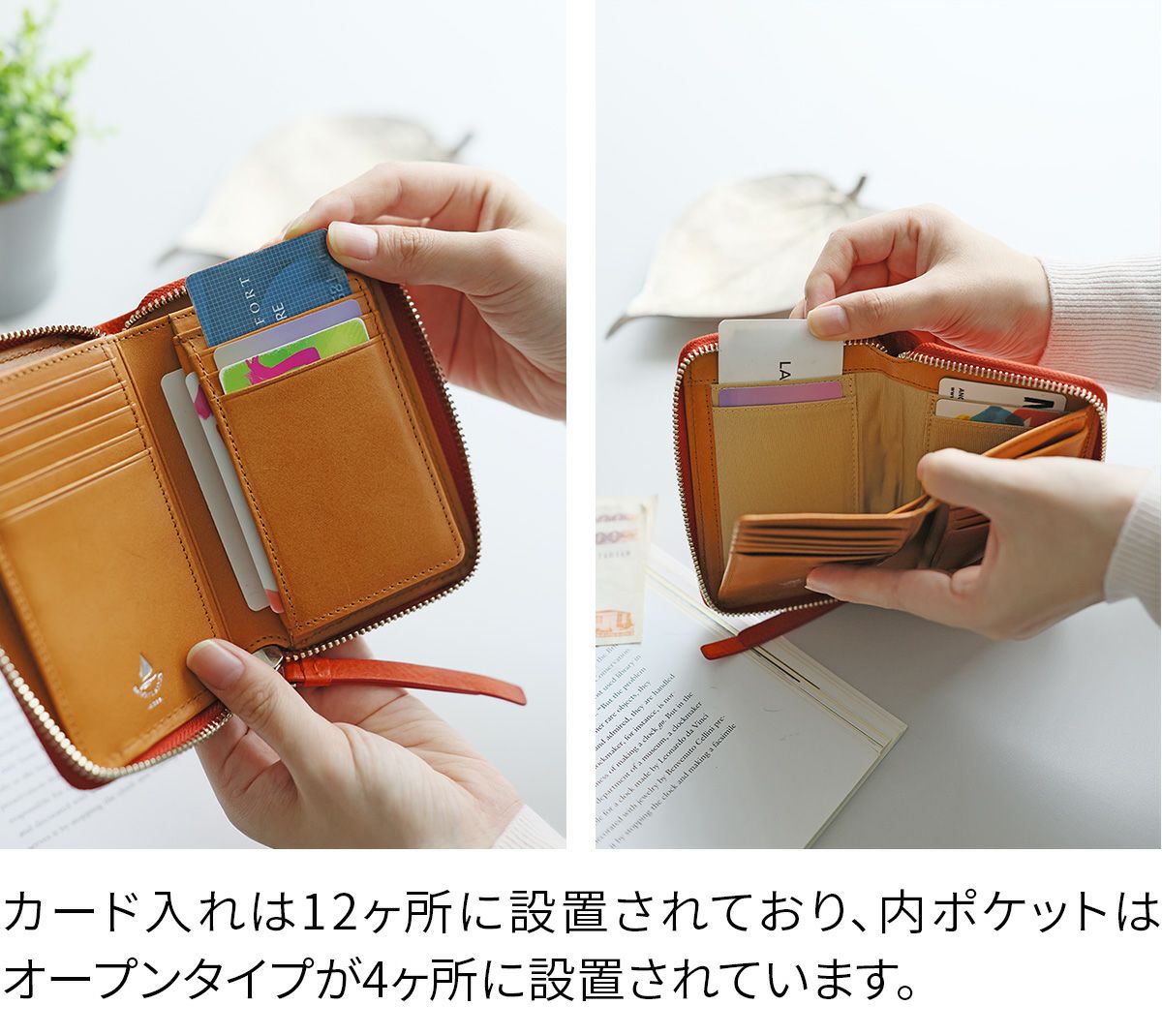 BAGGY'S ANNEX バギーズアネックス NATURAL BOX ナチュラルボックス 小銭入れ付き二つ折り財布（ラウンドファスナー式 ） LZKM-3601