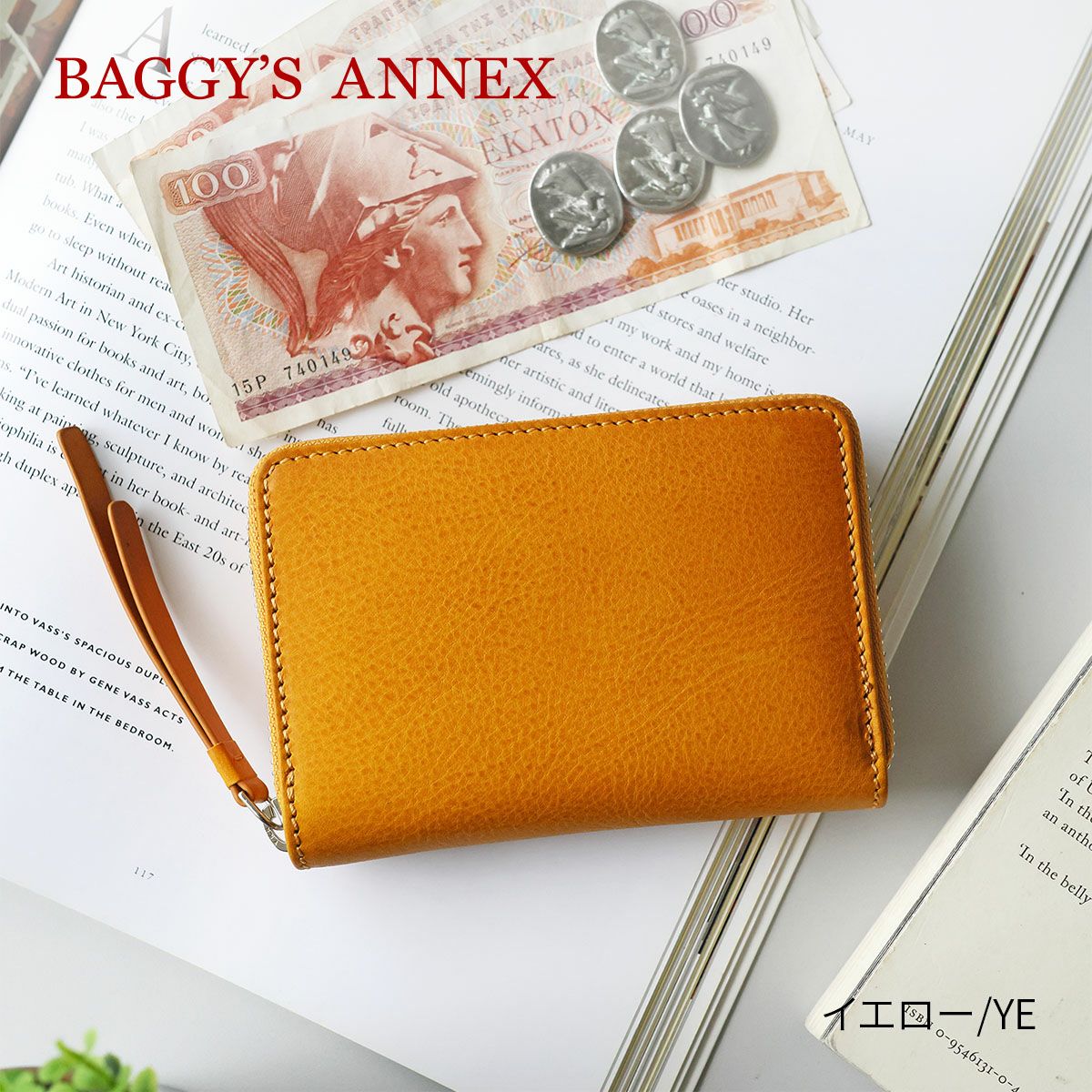 BAGGY'S ANNEX バギーズアネックス NATURAL BOX ナチュラルボックス 小銭入れ付き二つ折り財布（ラウンドファスナー式 ） LZKM-3601