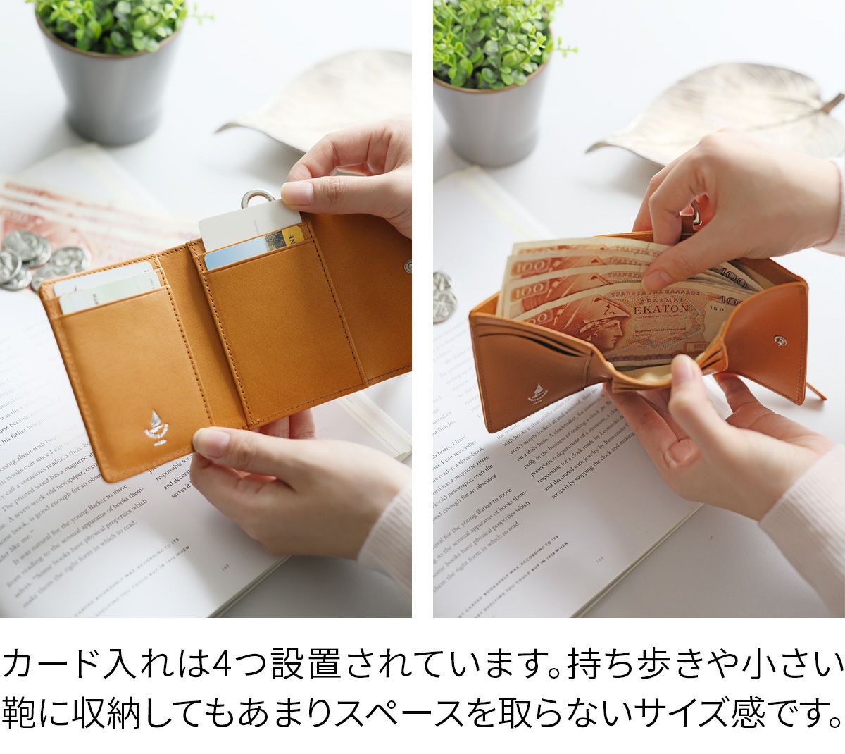 BAGGY'S ANNEX バギーズアネックス NATURAL BOX ナチュラルボックス 小銭入れ付き三つ折り財布 LZKM-3602