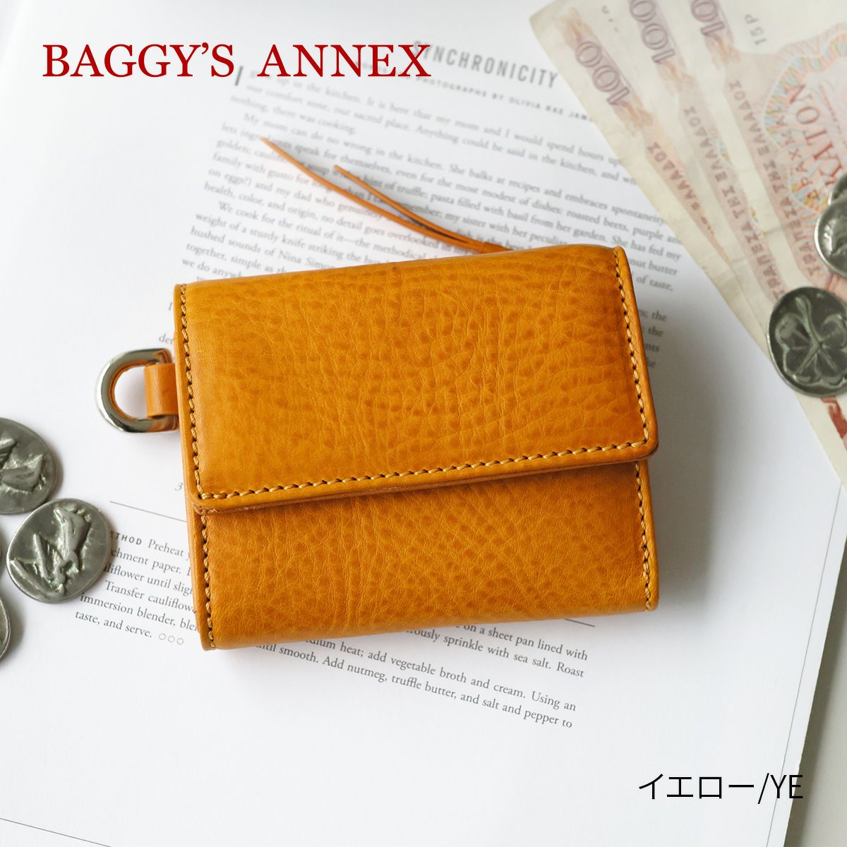 BAGGY'S ANNEX バギーズアネックス NATURAL BOX ナチュラルボックス 小銭入れ付き三つ折り財布 LZKM-3602